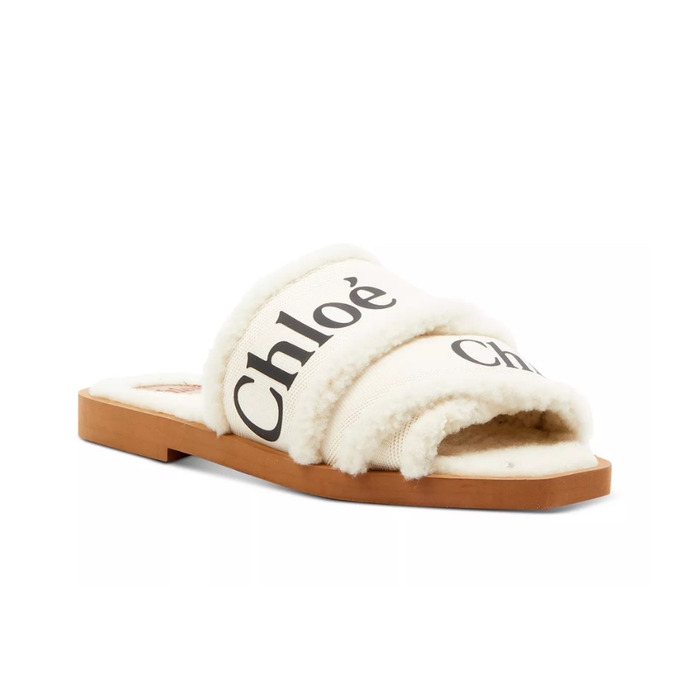 Chloe shearling slides